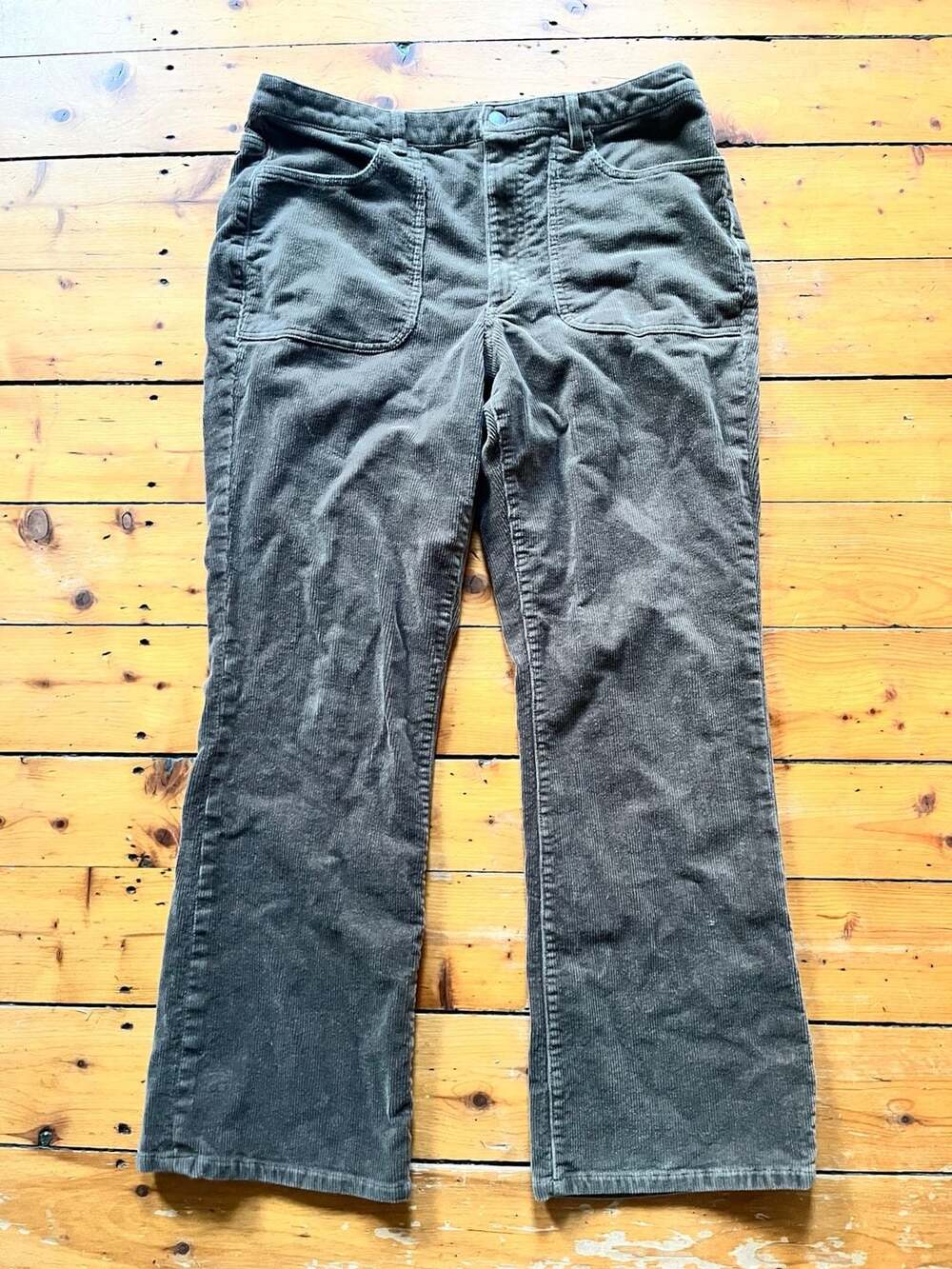 Quince Corduroy Pants Size 14 Organic Cotton Stretch Flare